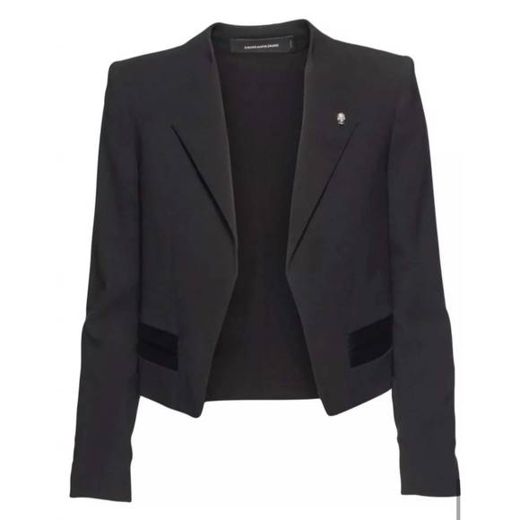 NEW ZADIG & VOLTAIRE women's vola spi deluxe jacket blazer in black noir - Picture 1 of 4